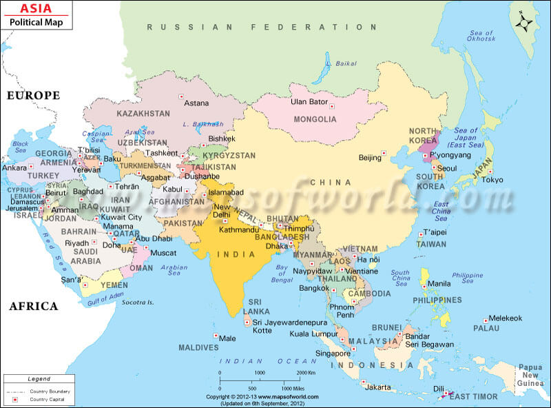 Asia Pacific Countries And Capitals