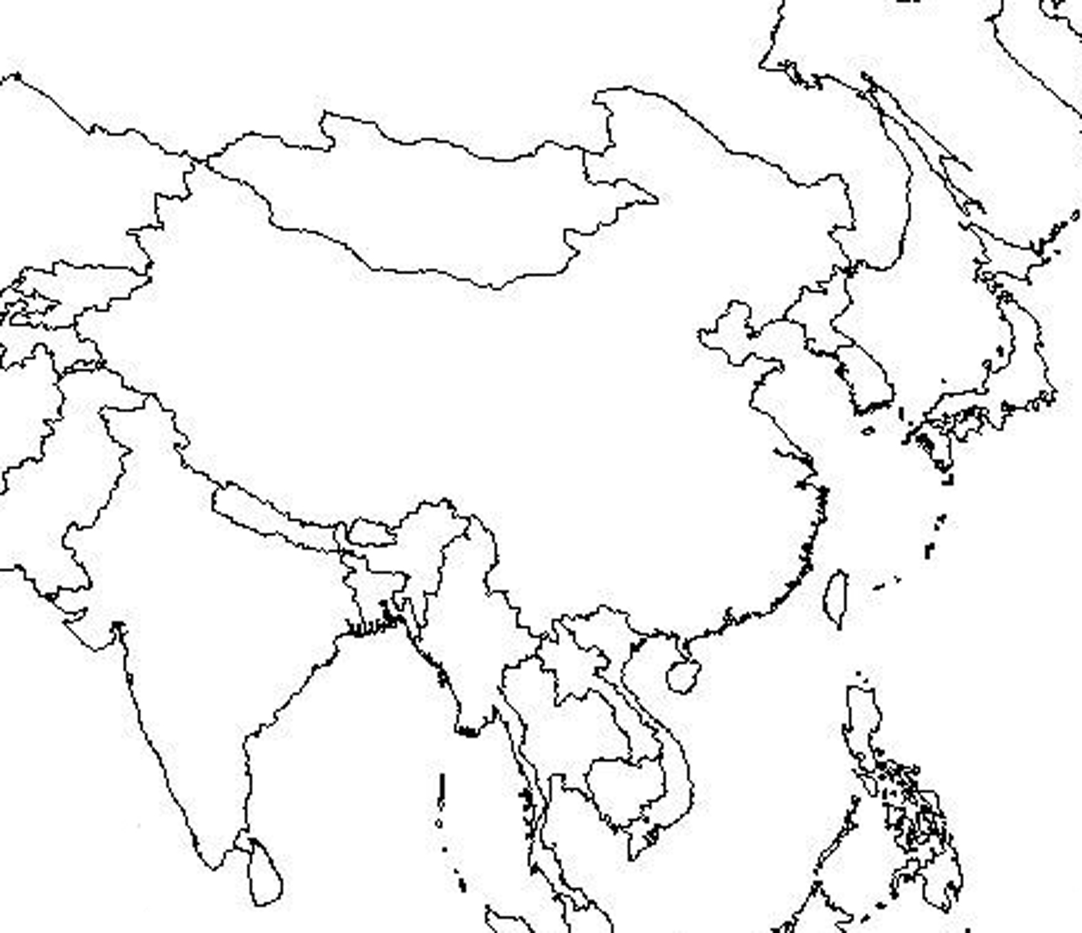 Blank Map Of Asia Pacific Region