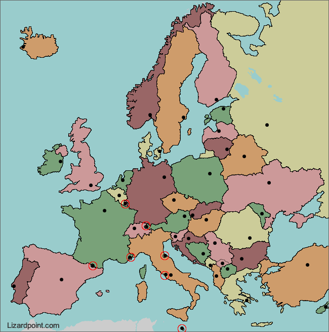 Europe Countries And Capitals Map Game