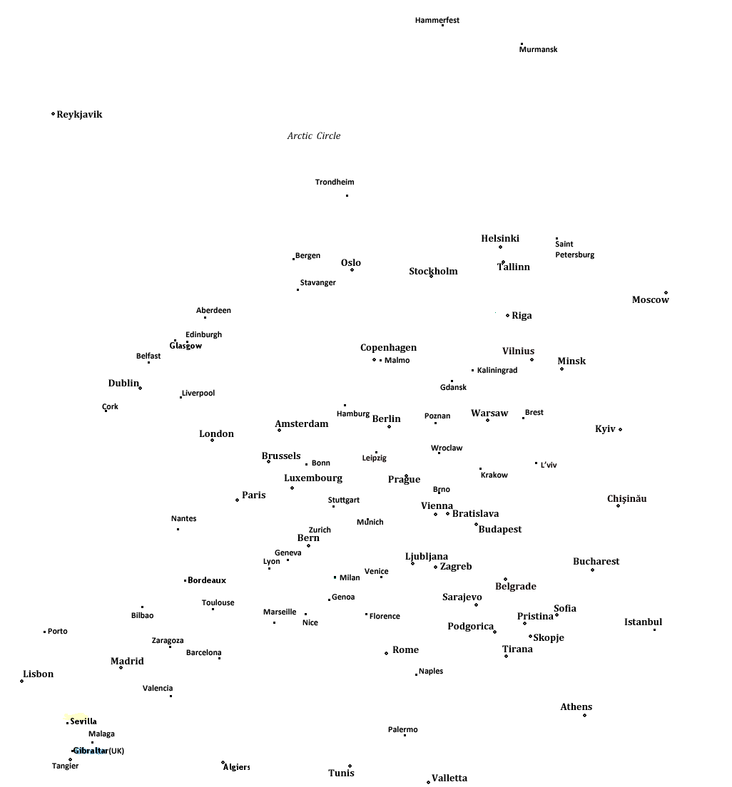 Europe Countries And Capitals Map Game