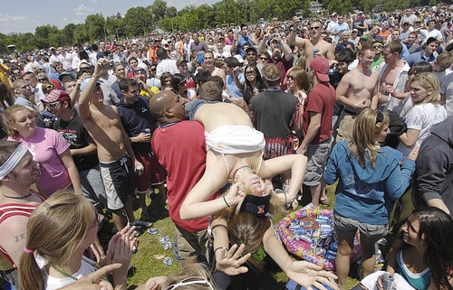 Kentucky Derby Infield Girls Flashing