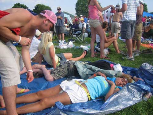 Kentucky Derby Infield Girls Flashing