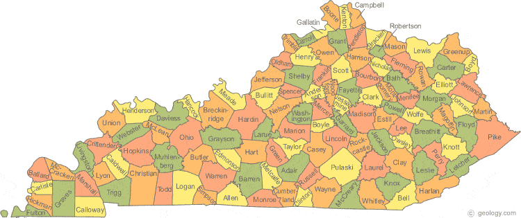 Kentucky Map Cities Counties