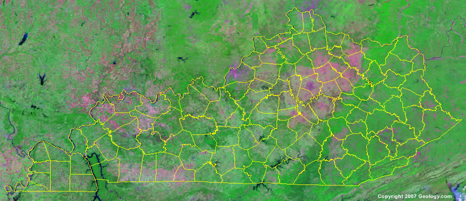 Kentucky Map Cities Counties