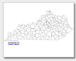 Kentucky Map Cities Counties