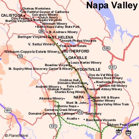 Wineries In Napa Valley Map