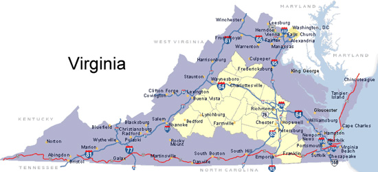 Wineries In Virginia Map